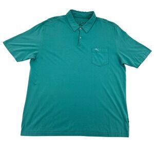 Tommy Bahama Men's L Relax Pima Cotton Polo Shirt Turquoise Short Sleeve Comfy